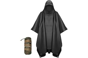 Urby Plus Size Adult Rain Poncho with Hood, Poncho Para Lluvia, Tactical Ponchos Adult For Camping, Hiking, Travel, Outdoors