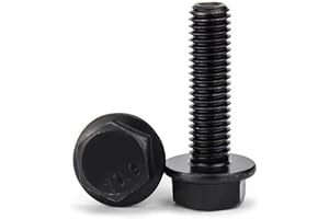 MOUMOUTEN 40pcs Bulloni A Testa Esagonale Della Flangia, 10,9 Viti In Lega Nera Finitura Nera, Bulloni A Testa Esagonale Della Flangia M8*25 Con I Denti