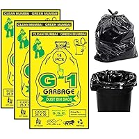 G 1 Garbage Bags / Dustbin Bags, Large (25 X 30 Inches) - 14 Bags/Pack (Pack of 3, Black)