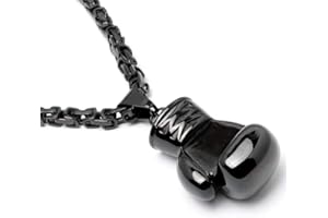 Schmuck-Checker XL Massiver Edelstahl Anhänger Boxhandschuh Kampfsport Gold Silber schwarz schwer groß mit Königskette Halskette Bikerschmuck Männerschmuck Geschenk