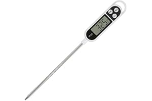 Cooking Thermometer,INRIGOROUS Digital Meat Thermometer with Instant Read,Long Probe,Auto Off,LCD Screen Kitchen Thermometers for BBQ, Meat, Sugar, Milk, Water, Jam, Grill (1)