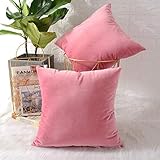 Angel Mommy Imported Velvet Cushion Covers, Pack of 5 (Light Pink) Medium - 18'x18'