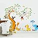 Produktbild LA VIE Wandaufkleber Entfernbar Wandtattoo DIY Baum und Tiere Wandsticker Wanddekoration Art Bild Wandmalereien für Schlafzimmer Wohnzimmer Mädchen Jungen Baby Kinderzimmer 197x135 CM