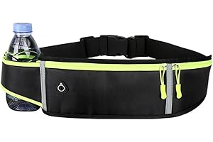 Valleycomfy Pasek do biegania, saszetka biodrowa, pas do biegania, na telefon komórkowy, torba na brzuch z paskiem odblaskowym i przyłączem słuchawkowym, do biegania, spacerów, studia fitness, sportu