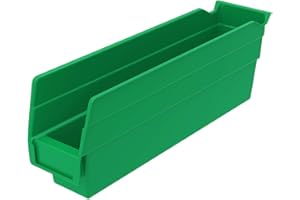 Akro-Mils 30110 12-Inch by 2.75-Inch by 4-Inch Plastic Nesting Shelf Bin Box, Green, Case of 24