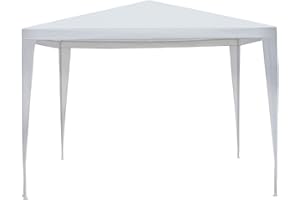 Outsunny Carpa Desmontable 3x3x2,45m Pabellón de Jardín de Tubo de Acero Pérgola Apto como Cenador Blanco