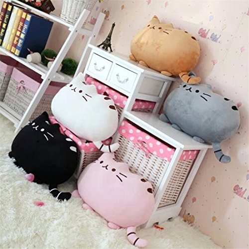 VWH Weichem Plüsch Süße Katze Form Kissen kissenpolster Sofa Spielzeug Wohnkultur 5 Farbe (Grau) - 3