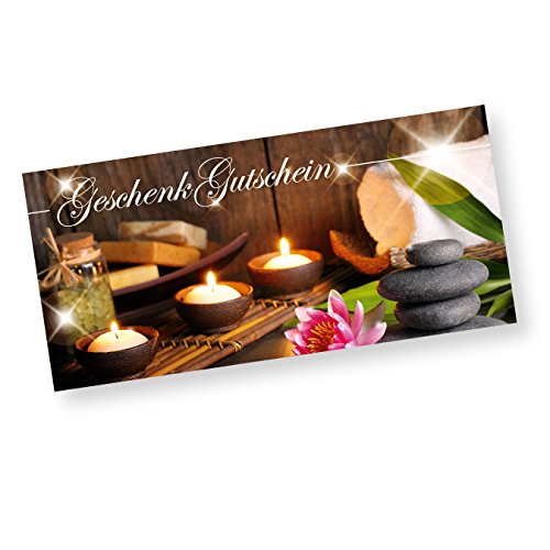 TATMOTIVE Geschenkgutschein Wellness (50 Stück) einfach Werte eintragen + Stempel, für Massage & Beauty - 2