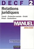 Image de DECF, numéro 2 : Relations juridiques : Manuel