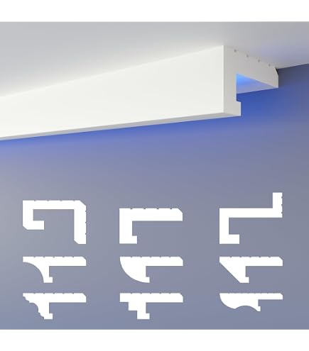 Styropor-Stuckleisten, 40m – Weiß, Für Wand & Decke, Modernes Dekor