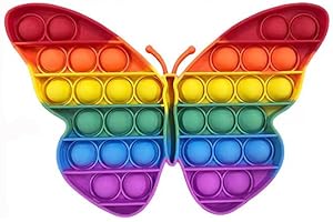 Ranzah Butterfly Fidget Toys |Push Pop Bubble Sensory Poppet Toys For Kids And Adults| Rainbow Popper Pop Up Toys For Fun|Autism Special Needs Silicone Stress Reliever Fidget Toys(Butterfly)