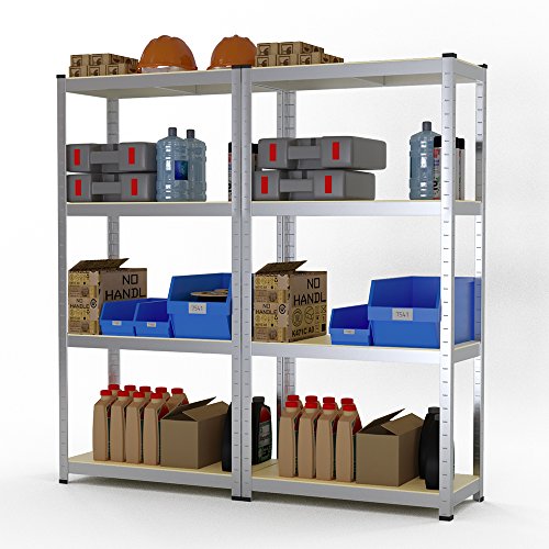 Schwerlastregal 2-er Set Steckregal 160x80x40 cm Kellerregal 700 kg Tragkraft Lagerregal Werkstattregal Regal verzinkt - 6