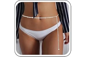 ATENTUYI Long Rhinestone Waist Chain Silver Cz Belly Chain Crystal Tennis Belly Waist Chain Belt Sparkly Diamante Body Chain Summer Beach Waist Jewellery for Women and Girls Sexy Bikini Accessories