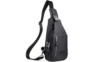 Leathario Zaino a Monospalla in Vera Pelle con Multitasche da Uomo, Borsa a Petto ed a Spalla per Multiuso ed Esigenze Quotidiane come Gite, Viaggio, Weekend e Visite