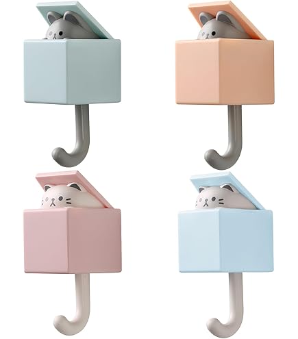 Ganci Adesivi A Forma Di Gatto - Set 6 Pezzi Per Appendere Asciugamani, Chiavi E Decorazione, Carico 1.5kg - Foto 14