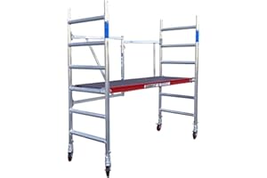 Alumexx FS 75 Klappgerüst (Red-Line) - Zimmergerust - Arbeitsgerüst - Baugerüst - Alu Gerüst - Roll Gerüst - Tragfähigkeit: 375 kg (Type A (3m Arbeitshöhe))