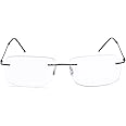 YIMI Rimless Progressive Multifocus Reading Glasses Blue Light Blocking No Line Multifocal Computer Readers for Women Men Eyewear