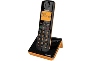Alcatel S280 noir et orange, mains libres, fonction blocage des appels indesirables, Repertoire 50 noms et numéros