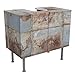 Produktbild Bilderwelten Waschbeckenunterschrank - Shabby Industrial Metalloptik, schmal, höhenverstellbar, Design Waschbeckenschrank, Waschtisch, Waschtischunterschrank, Badschrank, Größe:55cm x 60cm