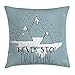 Produktbild Quotes Decor Throw Pillow Cushion Cover, Mountain Peaks Dream Goal Success Aspiration Theme Office Decoration, Decorative Square Accent Pillow Case, 18 X 18 Inches, Light Green White