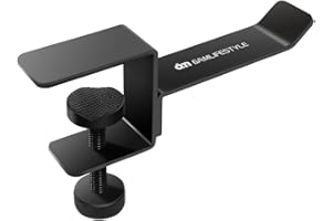 6amLifestyle Headset Halterung, Metall kopfhörer Ständer Aufhänger Clamp on Desk Hook Headset Halter Universal passend für alle Gaming Headsets und Kopfhörer Schwarz
