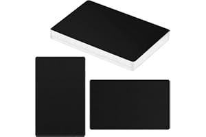 FODLON 50 Pezzi Biglietti da Visita in Metallo, Incisione a Laser Biglietto da Visita, Piastra Metallica Vuoti in Alluminio 8,6 cm x 5,4 cm x 0,2 mm per Carte Regalo Fai-da-Te Aziendali (Nero)