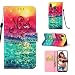 Produktbild M20 Handytasche Kompatible für Samsung Galaxy M20 Hülle 3D Muster Flip Case Cover PU Leder Tasche Handyhülle Schutzhülle Skin Ständer Klapphülle Schale Bumper Magnet Deckel Mädchen-Sea