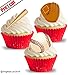 Produktbild vorgeschnittenen Baseball Handschuh Bat & Ball essbarem Reispapier/Waffel Papier Cupcake Kuchen Dessert Topper Sport Party Geburtstag Dekorationen