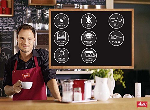 Melitta 100201 wh/bk Enjoy Kaffeefiltermaschine -Aromaselector -Tropfstopp -Glaskanne schwarz/weiß - 6
