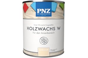 PNZ Holzwachs W für Innen | lösemitttelfreier Wachsanstrich | Nachhaltig hergestellt mit regionalen Rohstoffen | für alle Hölzer, Gebinde:0.75L, Farbe:antikweiß
