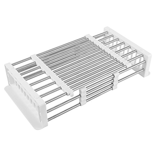 HOMFA Abtropfgestell Geschirrabtropfkorb Abtropfgitter Geschirrkorb Abtropfgestell Geschirr Abtropfkorb Abtropfschale Bestecksammler Abtropfständer Abtropfschale Spülablage - 7