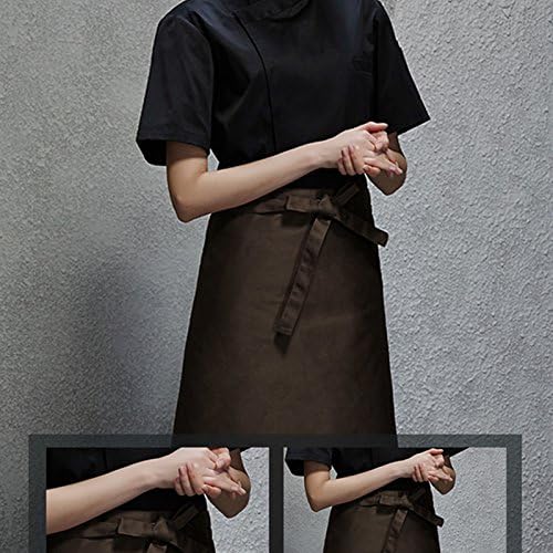 Lqchl Half Length Poly Cotton Waist Apron Barista Bartender Waiter Cafe Bbq Chef Uniform Restaurant Baker Waitress Kitchen Workwear,Coffee
