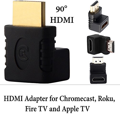 Exinoz® vergoldeter HDMI Adapter für Chromecast, Roku, Fire TV und Apple TV (90°) - 2