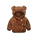 Produktbild Longra Baby Jungen Mädchen Wintermantel Winterjacke Baby Woolmantel Unisex Baby Warme Bär Wooljacke Sweatjacke Fleecejacke Outdoorjacket Outerwear (0-24Monate) (100CM 24Monate, Coffee)