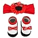 Produktbild Disney Baby Girls Minnie Mouse Headwrap and Booties Gift Set, Red, 0-12M