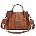 Produktbild URSING Elegant Retro Vintage Tasche Damen Leder Schultertaschen Umhängetasche & Handtasche Damentaschen Shopper tasche Lederhandtaschen Damenhandtaschen Citytasche Messenger Bag (Braun)