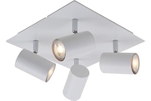 BRILONER - Lampada da soffitto orientabile, attacco GU10, max. 40 Watt, plafoniera, lampada, soggiorno, camera da letto, cucina, faretto da soffitto, illuminazione da soffitto, 26,5 x 26,5 x 12,3 cm