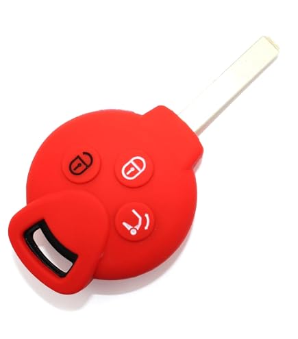 Portachiave] Guscio per Telecomando Mercedes Benz in Silicone Cover Chiave per Smart 3 tasti (vedere compatibilità nelle foto) ForTwo 450 Roadster Crossblade City Coupe City Cabrio (BIANCO