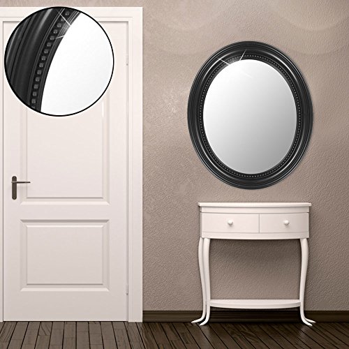 Wand Spiegel oval Bade Zimmer Ornamente Rahmen schwarz Barock antik Flur BHP B991486-4 - 3