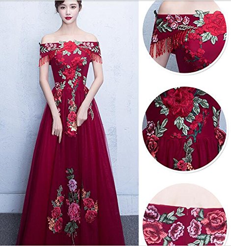 SevenMye 2 Stickerei Pfingstrose Blume nähen auf Patch-Abzeichen gestickte Blumenkragen-Fehlschlag-Kleid-Beutel Applique - 7