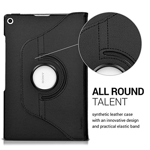 kwmobile Hülle für Sony Xperia Tablet Z2 – 360° Standfunktion Case Tablet Schutzhülle Kunstleder – Smart Cover Tabletcase Schwarz - 3