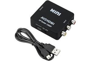 BEE TRENDY RCA to HDMI 1080P AV RCA to HDMI Converter Composite CVBS AV to HDMI Video Audio Converter Adapter for PC Laptop Mini Xbox PS2 PS3 TV STB VHS VCR Camera DVD, Supporting PAL/NTSC with USB Power Cable