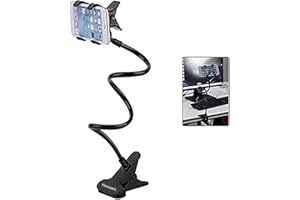 HAOXUANN Handyhalter, Universal Verstellbarer Schwanenhalshalter, 360 Grad Drehbarer Lazy Phone Holder, Geeignet für alle 4 Bis 7 Zoll Smartphones, Geeignet für Schreibtische, Nachttische (Schwarz)