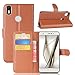 Produktbild Owbb Hülle für BQ Aquaris Pro / BQ Aquaris X Ultra Schlanke Handyhülle Premium PU Ledertasche Flip Cover Wallet Case mit Stand Function Innenschlitzen Design Braun