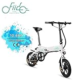FIIDO D1 14 Zoll Elektrofahrrad Fatbike E-Bike Pedelec, 36V 250W Faltbares E-Bike für Erwachsene mit Lithium-Akku(7.8/10.4Ah) City Elektrofahrrad E-Bike Mit 25 km/h (D1-weiß-10.4)