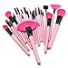 Yaha Professional 24pcs Makeup Brush Set tools Make-up Toiletry Kit Wool Brand Make Up Brush Set Case Cosmetic brush (24pcs Pink)