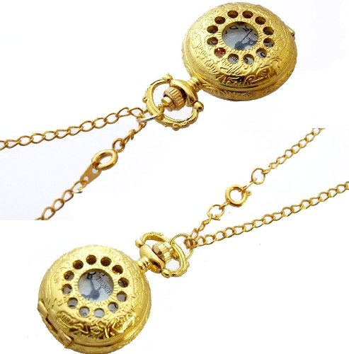 Damen Umhngeuhr vergoldet mit langer Kette BU-30