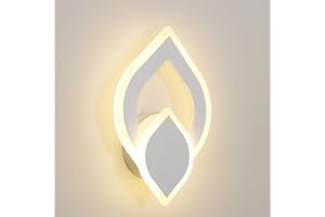 Mckalen Applique Murale Intérieure LED, 16W Lampe Murale LED Moderne Blanc 1800LM, Luminaire Mural Fleur Design en Acrylique pour Salon, Chambre, Couloir, Escalier, Blanc Chaud 3000K