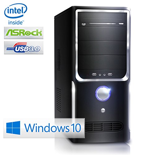 CSL Office PC Motion X2145 inkl. Windows 10 – Intel QuadCore 4x 2000MHz, 8GB RAM, 500GB HDD, Intel HD Grafik, DVD, USB 3.1 - 2