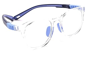 Intellilens Round Kids Computer Glasses for Eye Protection | Zero Power, Anti Glare & Blue Light Filter Glasses | Blue Cut Le